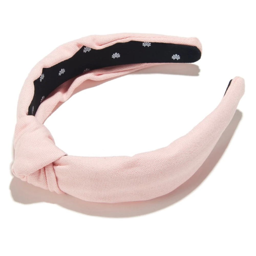 Lele Sadoughi Petal Pink Linen Knot Headband